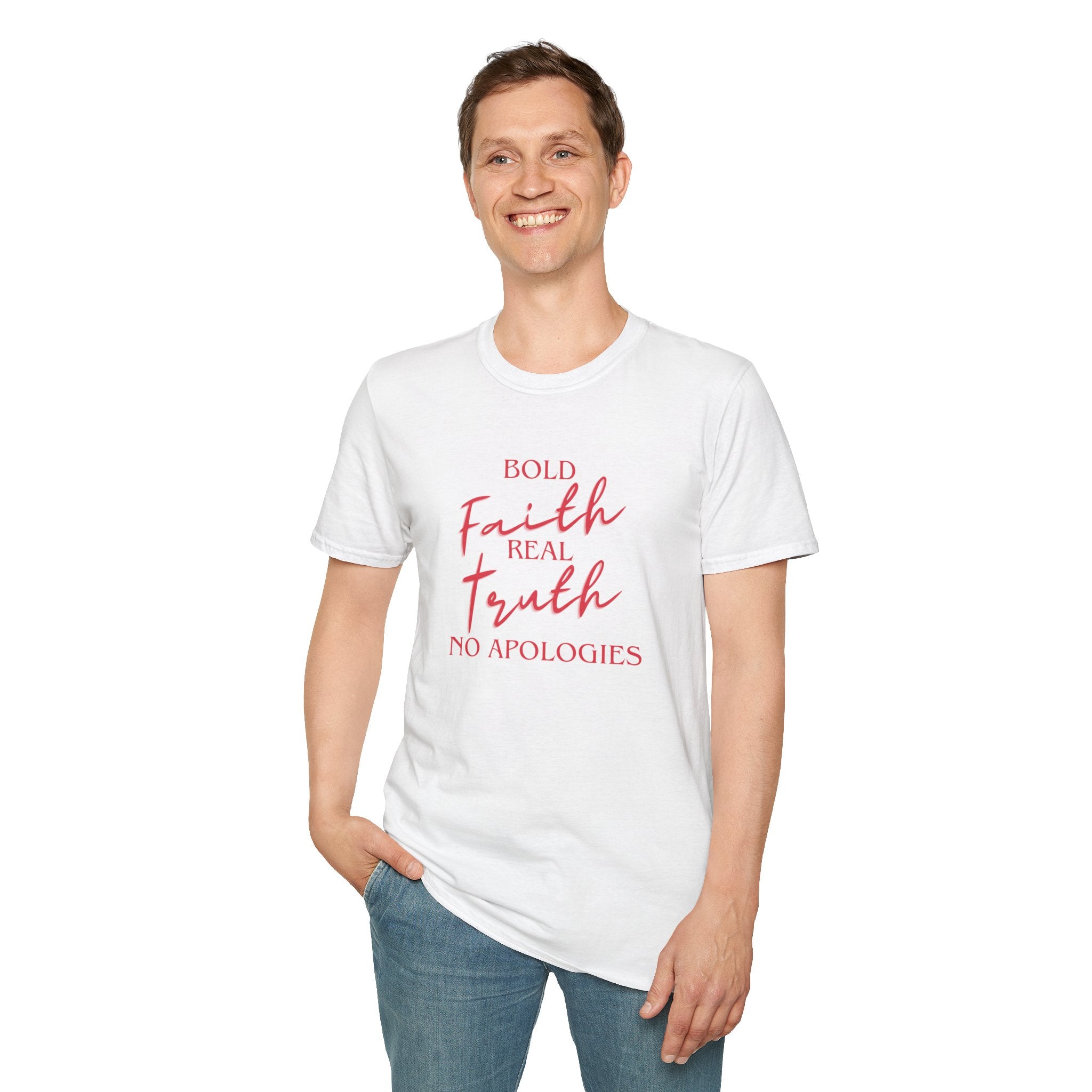 Faith Tee — “Bold Faith, Real Truth, No Apologies” Inspirational Christian T-Shirt