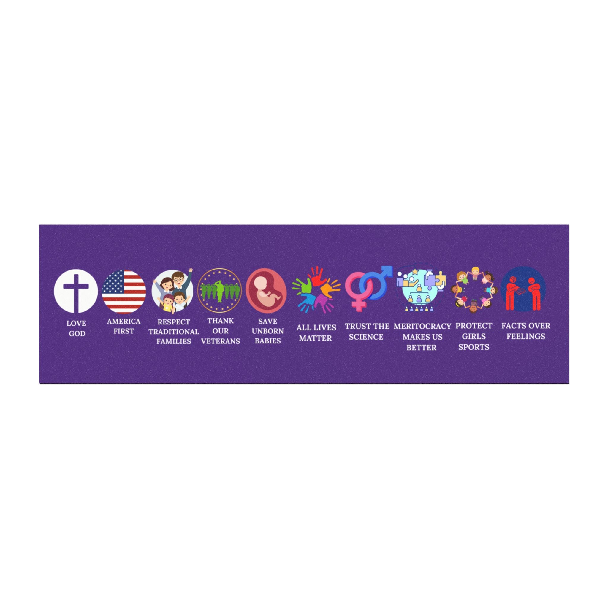 Conservative Values Car Magnets: Purple