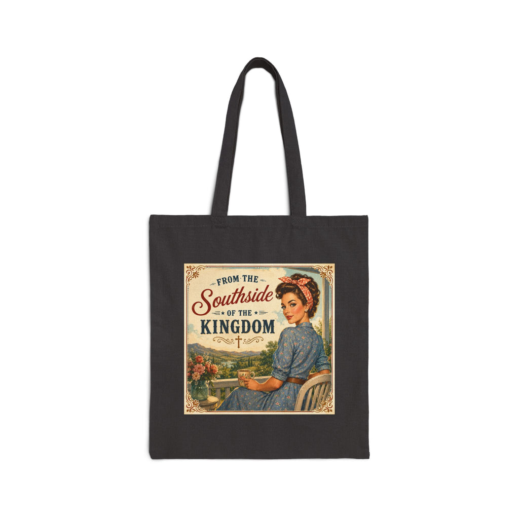 Tote Bag - Vintage 'The Southside of The Kingdom' Retro Reader Canvas Tote | Brunette