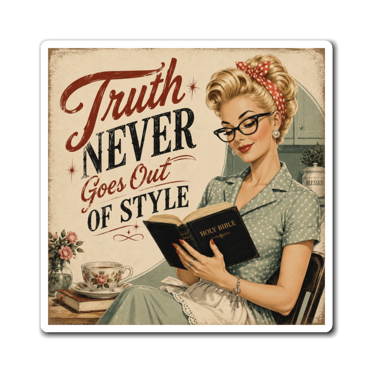 Truth Never Goes Out of Style Magnet — Vintage Retro Housewife Quote