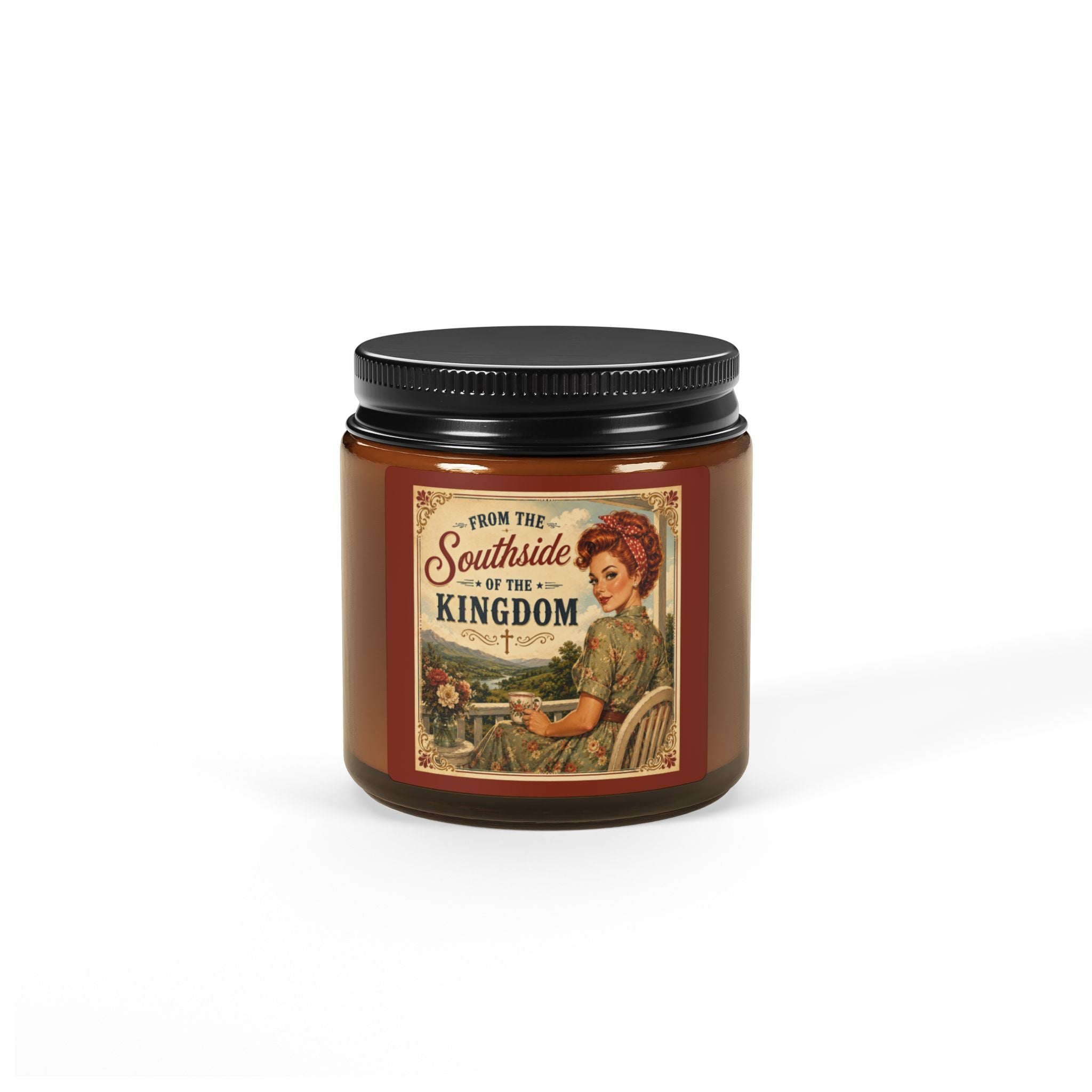 Amber Jar Soy Candle — "From the Southside to the Kingdom" Vintage Southern Scent| Redhead