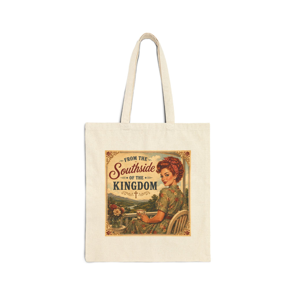 Tote Bag - Vintage 'The Southside of The Kingdom' Retro Reader Canvas Tote | Redhead