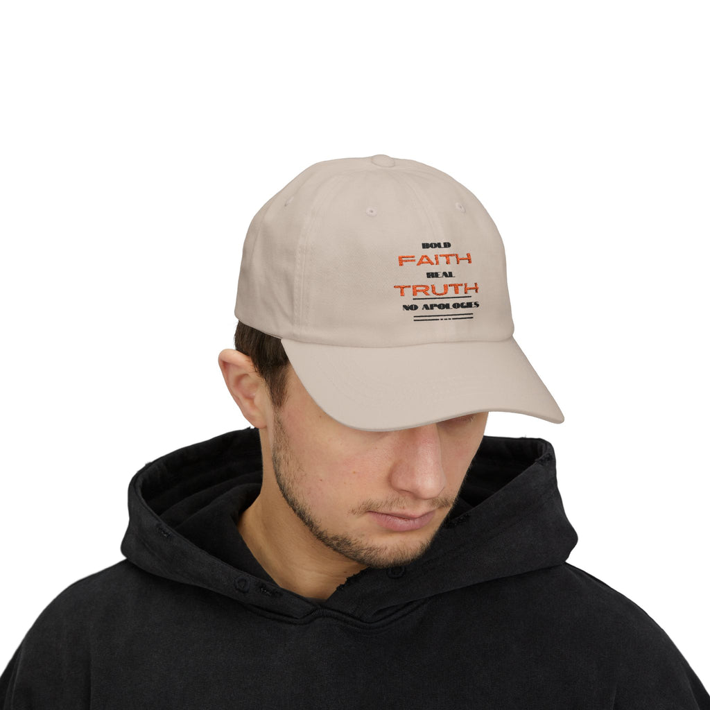 Faith and Truth Classic Dad Cap - No Apologies, Casual Hat, Gift for Him, Father's Day Accessory, Everyday Wear