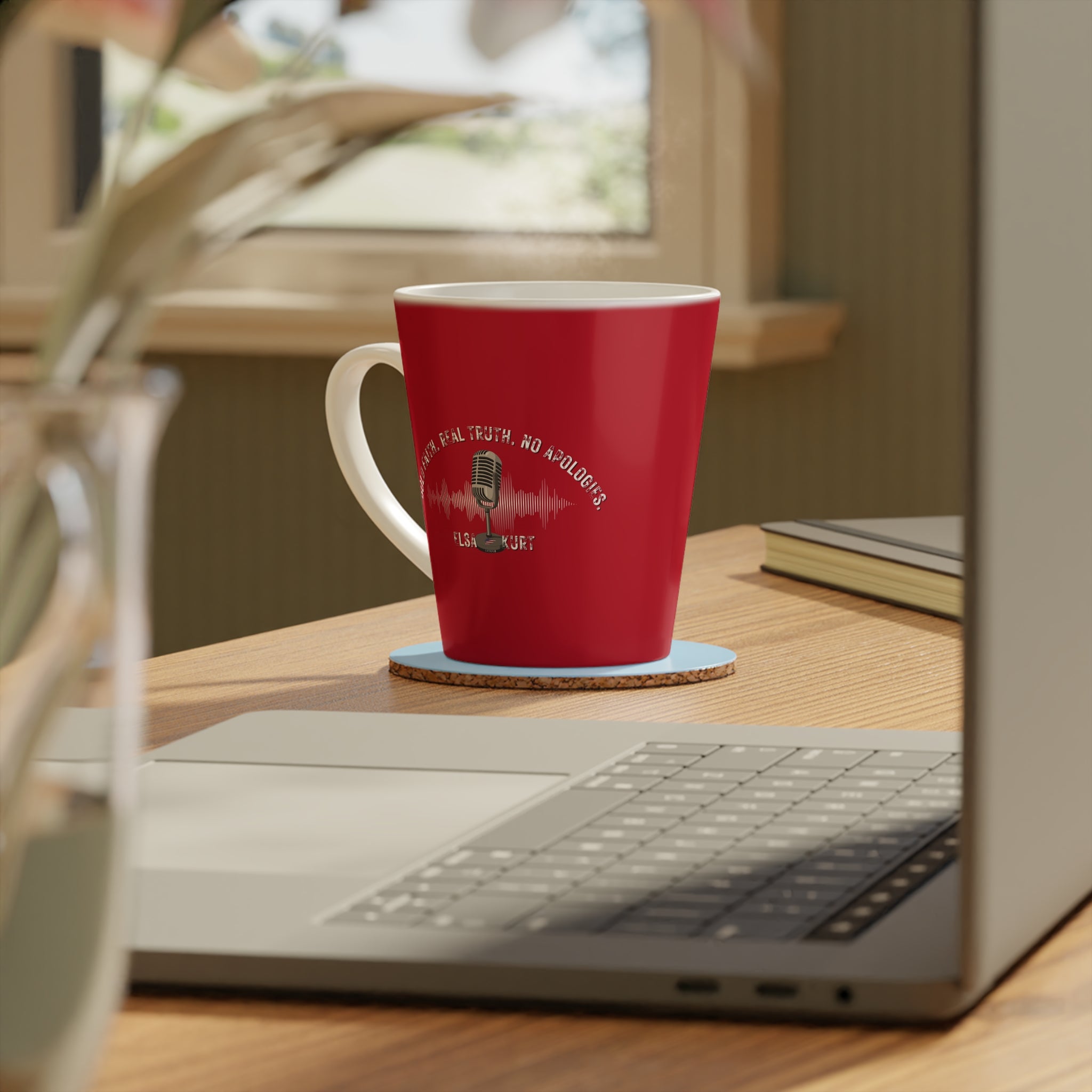 Bold Faith. Real Truth. No Apologies. The Elsa Kurt Show Latte Mug - Bold Faith Mountain Coffee Cup (12oz)